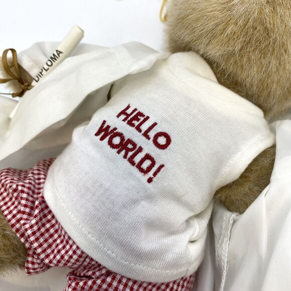 Boyds Bears Ima Scholar Graduation Bear Diploma White Gown Brown Teddy Plush 10" - Picture 5 of 9